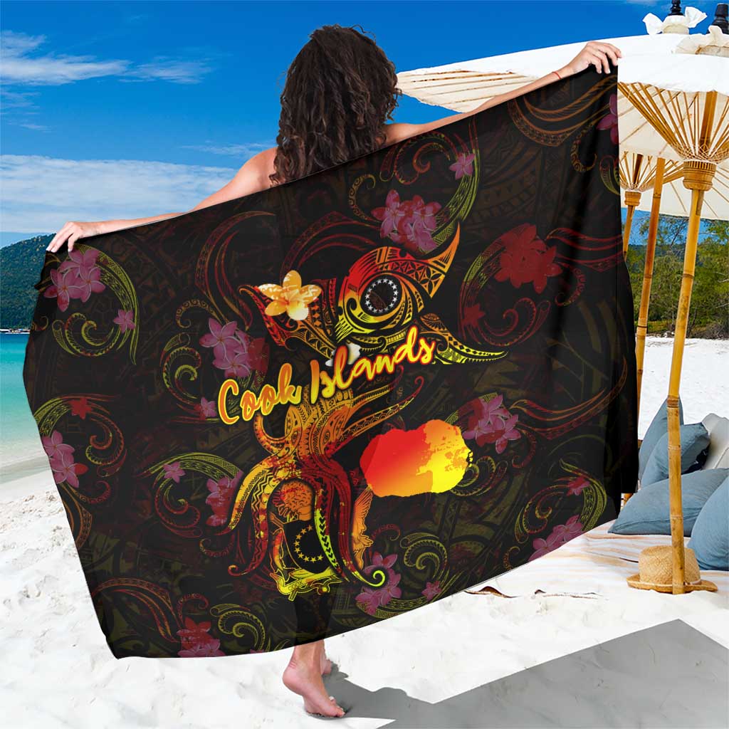 Cook Islands Sarong Octopus Plumeria Polynesian Tattoo