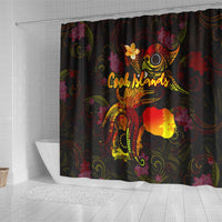 Cook Islands Shower Curtain Octopus Plumeria Polynesian Tattoo