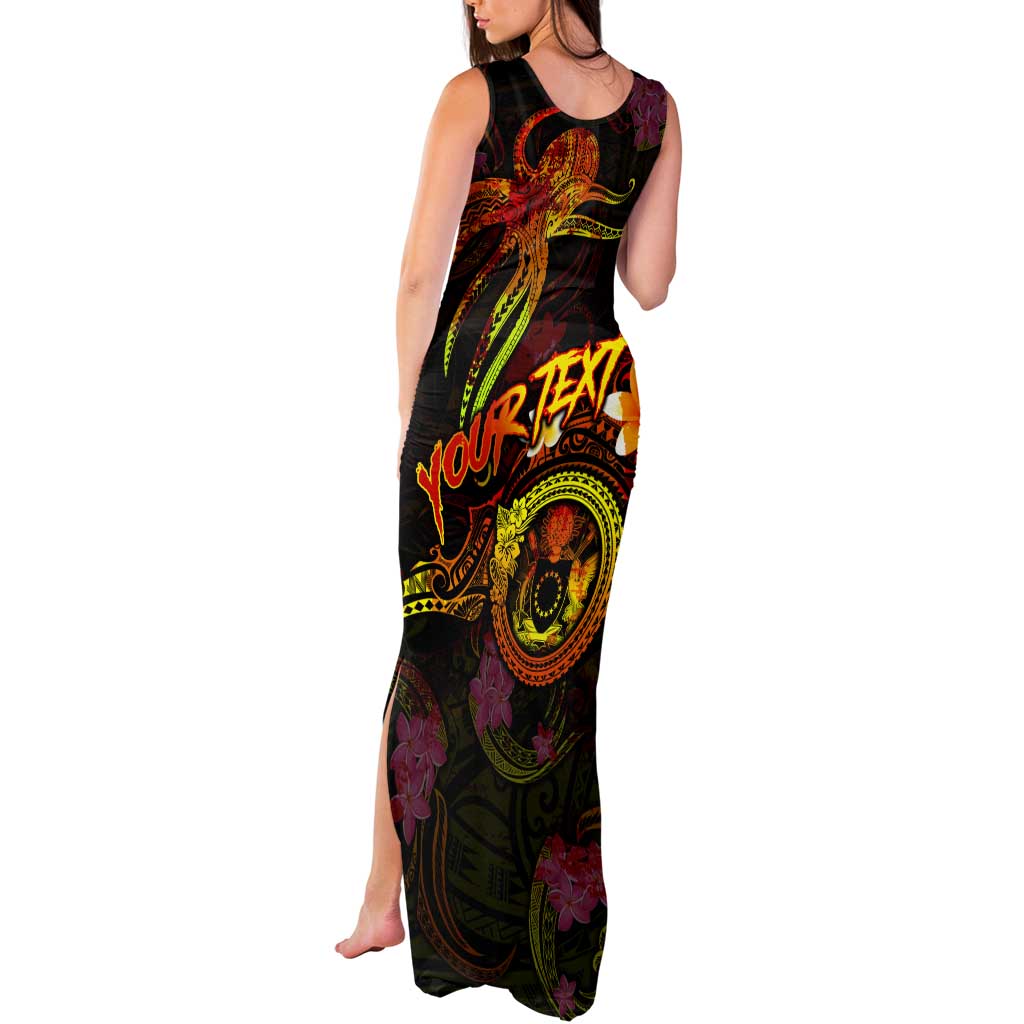 Cook Islands Tank Maxi Dress Octopus Plumeria Polynesian Tattoo DT02 - Polynesian Pride