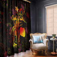 Cook Islands Window Curtain Octopus Plumeria Polynesian Tattoo