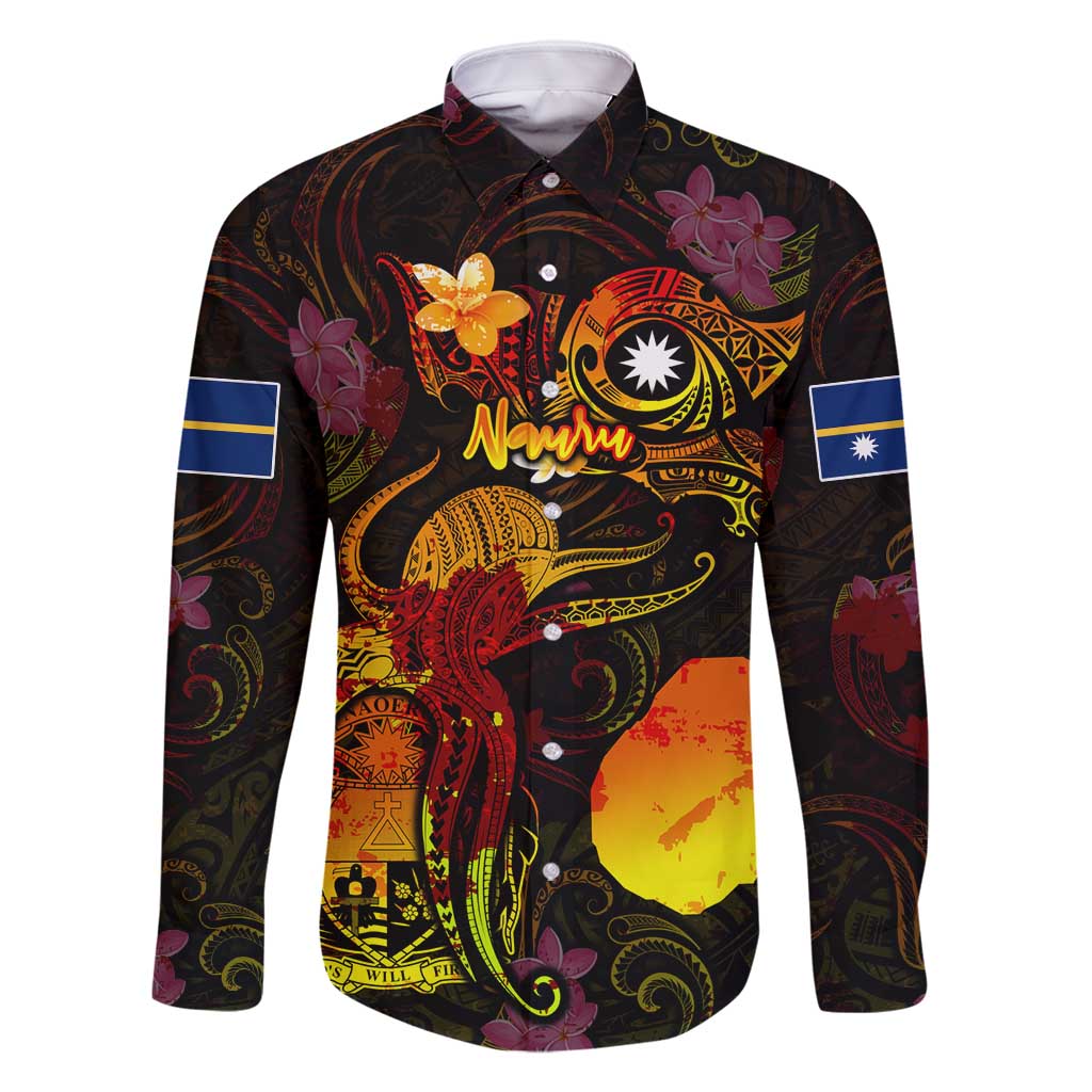 Nauru Family Matching Summer Maxi Dress and Hawaiian Shirt Octopus Plumeria Polynesian Tattoo