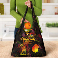 Nauru Grocery Bag Octopus Plumeria Polynesian Tattoo