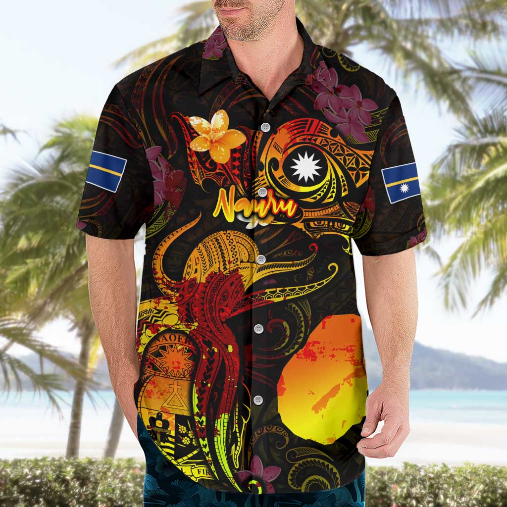 Nauru Hawaiian Shirt Octopus Plumeria Polynesian Tattoo