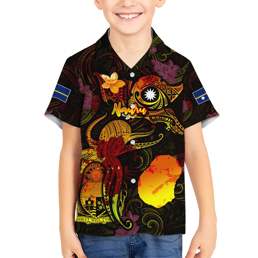 Nauru Hawaiian Shirt Octopus Plumeria Polynesian Tattoo