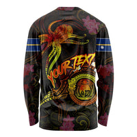 Nauru Long Sleeve Shirt Octopus Plumeria Polynesian Tattoo