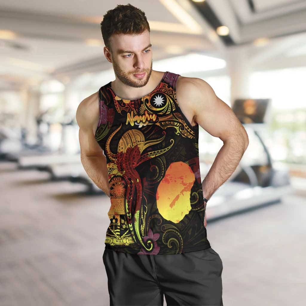 Nauru Men Tank Top Octopus Plumeria Polynesian Tattoo