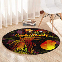 Nauru Round Carpet Octopus Plumeria Polynesian Tattoo