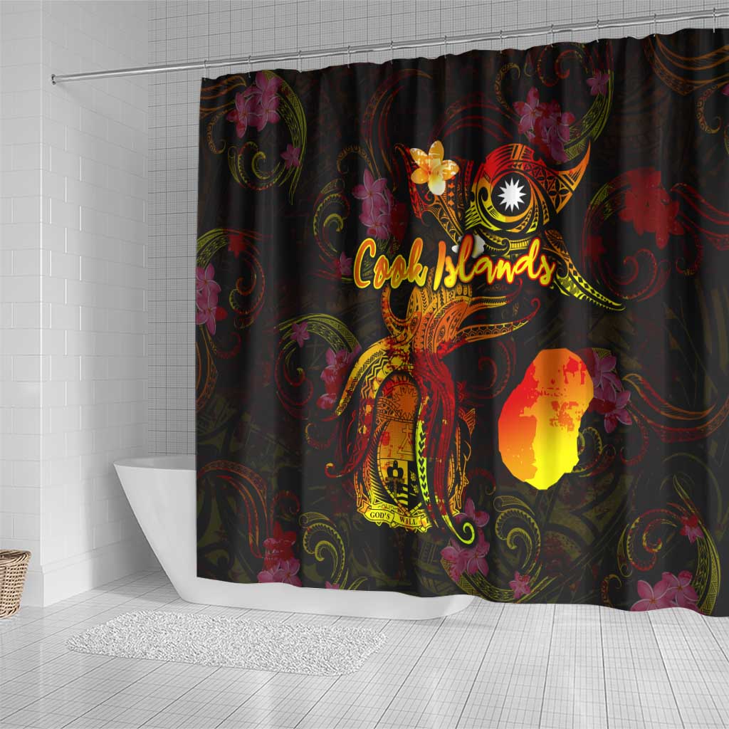 Nauru Shower Curtain Octopus Plumeria Polynesian Tattoo