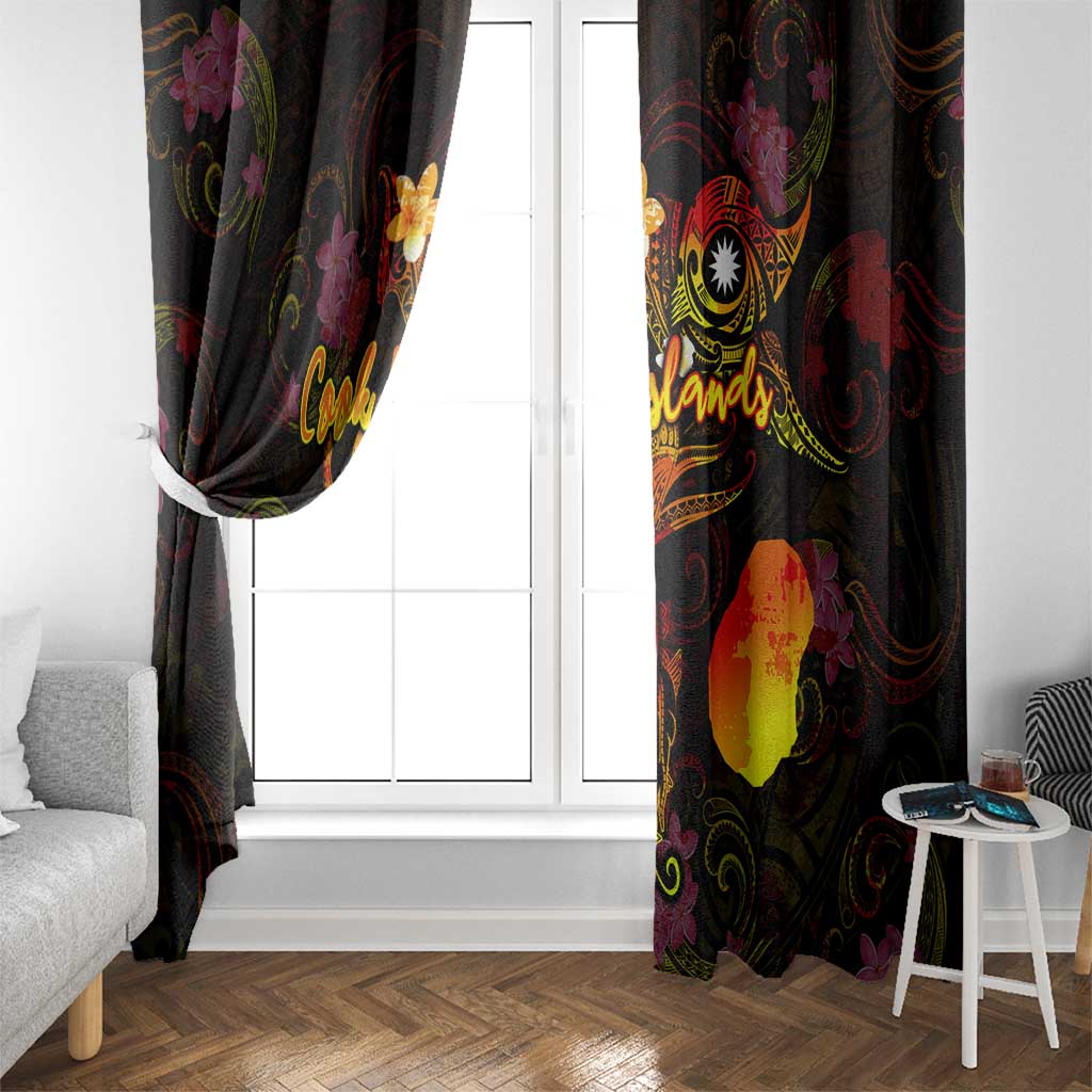 Nauru Window Curtain Octopus Plumeria Polynesian Tattoo