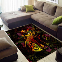 Tuvalu Area Rug Octopus Plumeria Polynesian Tattoo