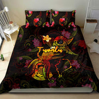Tuvalu Bedding Set Octopus Plumeria Polynesian Tattoo