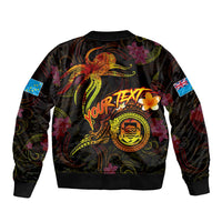 Tuvalu Bomber Jacket Octopus Plumeria Polynesian Tattoo