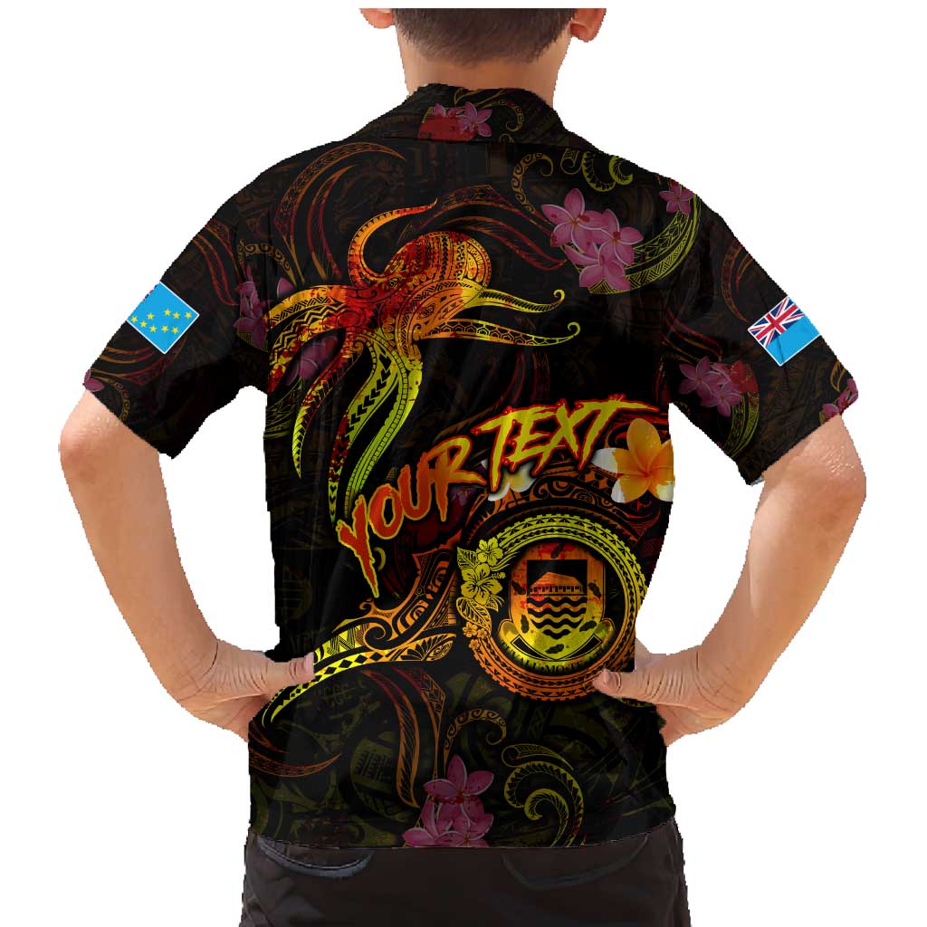 Tuvalu Family Matching Mermaid Dress and Hawaiian Shirt Octopus Plumeria Polynesian Tattoo