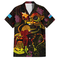 Tuvalu Family Matching Off Shoulder Maxi Dress and Hawaiian Shirt Octopus Plumeria Polynesian Tattoo