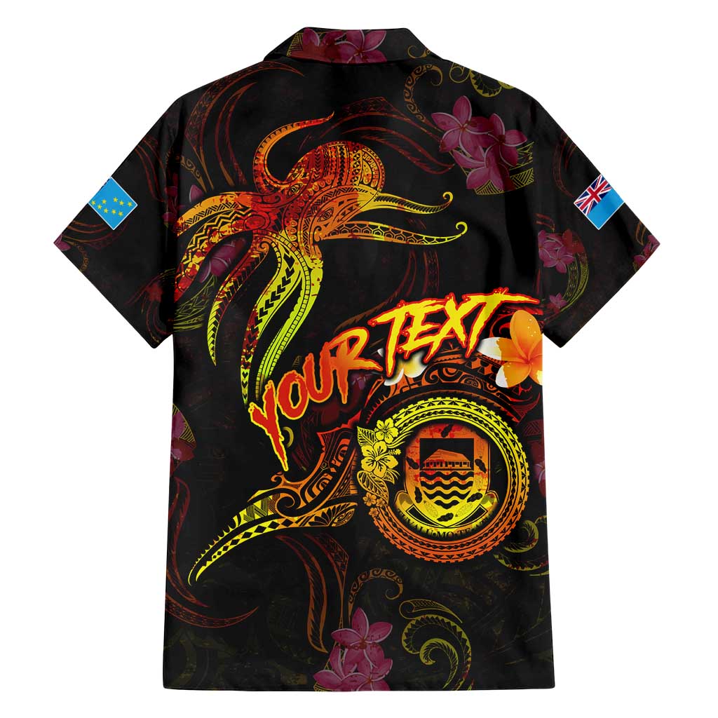 Tuvalu Family Matching Off Shoulder Maxi Dress and Hawaiian Shirt Octopus Plumeria Polynesian Tattoo
