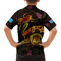 Tuvalu Family Matching Summer Maxi Dress and Hawaiian Shirt Octopus Plumeria Polynesian Tattoo