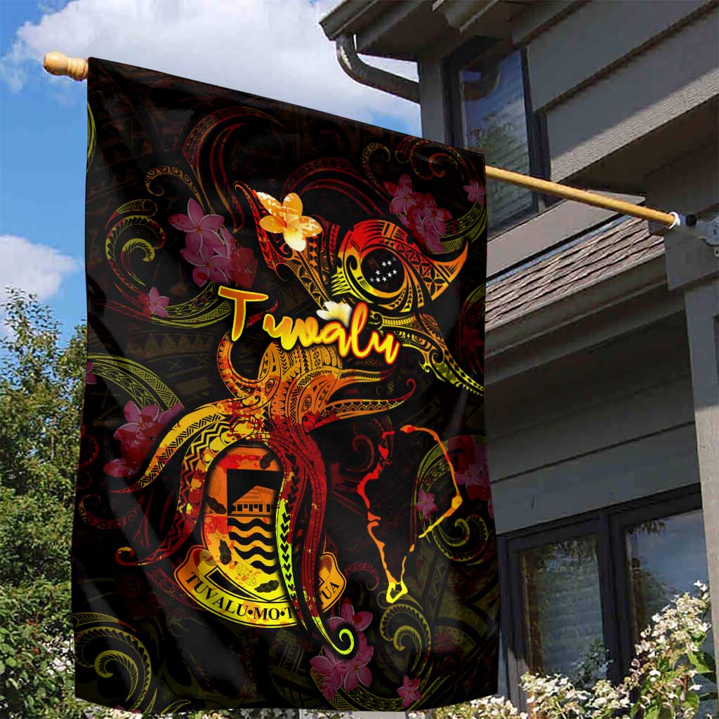 Tuvalu Garden Flag Octopus Plumeria Polynesian Tattoo