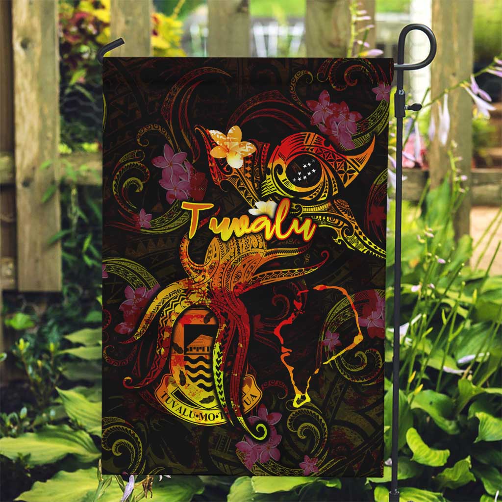 Tuvalu Garden Flag Octopus Plumeria Polynesian Tattoo