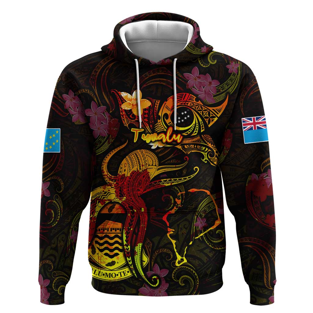 Tuvalu Hoodie Octopus Plumeria Polynesian Tattoo