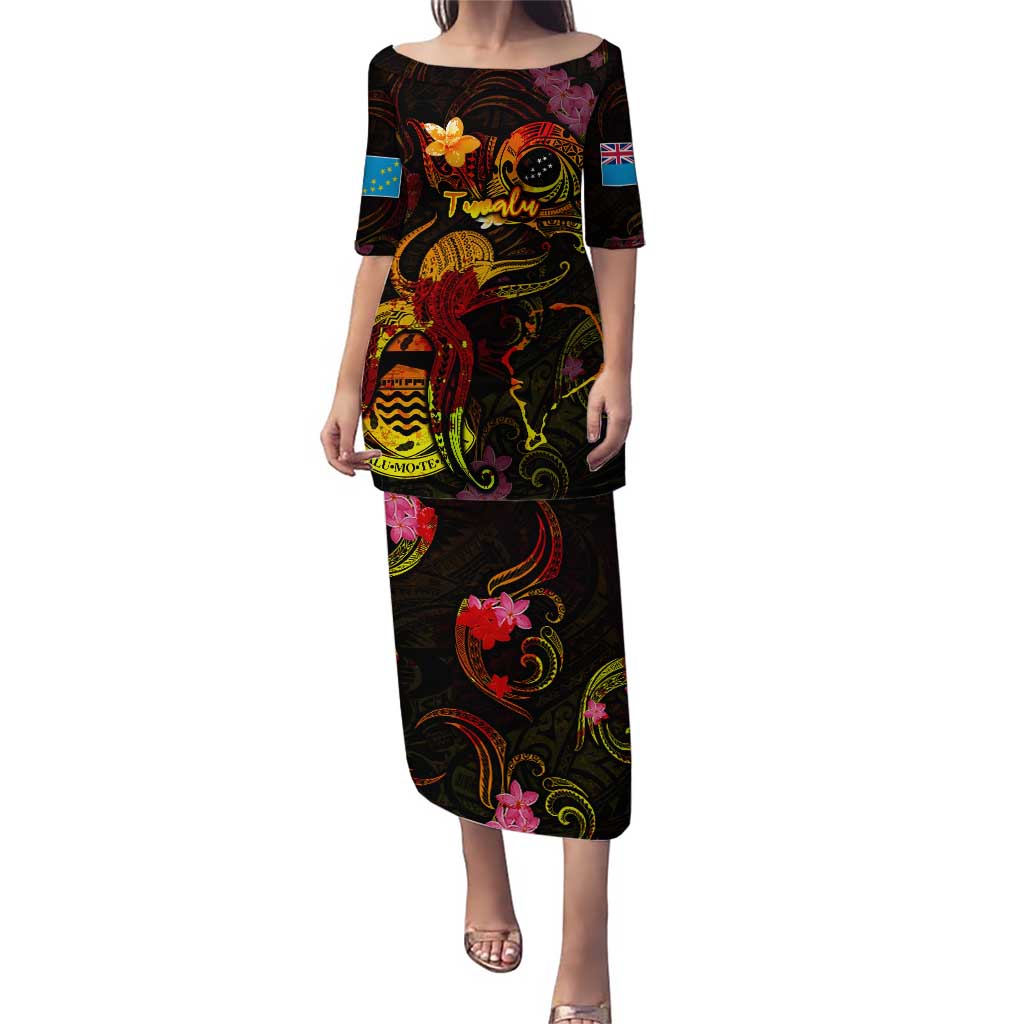 Tuvalu Puletasi Octopus Plumeria Polynesian Tattoo