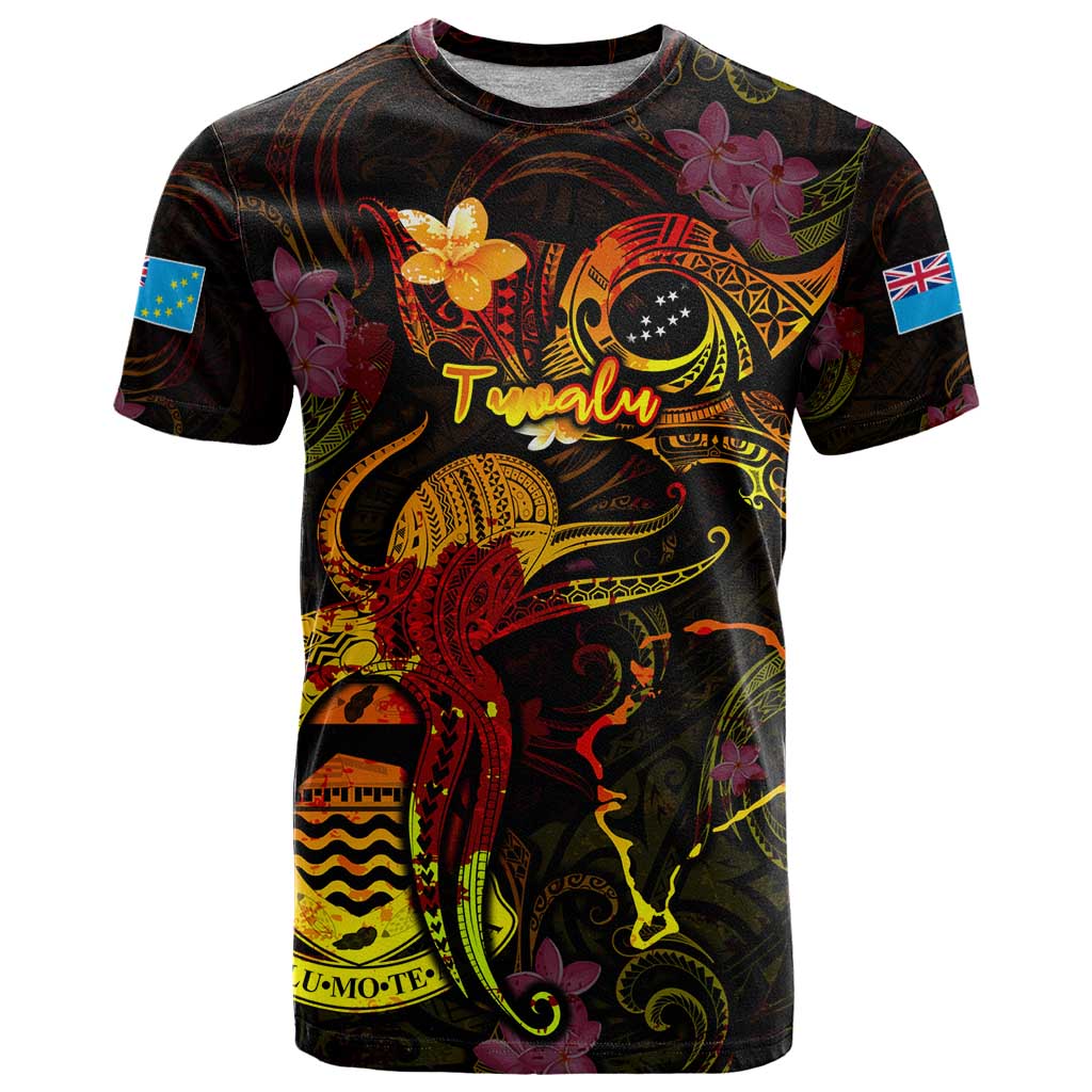 Tuvalu T Shirt Octopus Plumeria Polynesian Tattoo