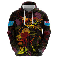 Tuvalu Zip Hoodie Octopus Plumeria Polynesian Tattoo