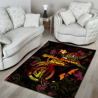 Northern Mariana Islands Area Rug Octopus Plumeria Polynesian Tattoo