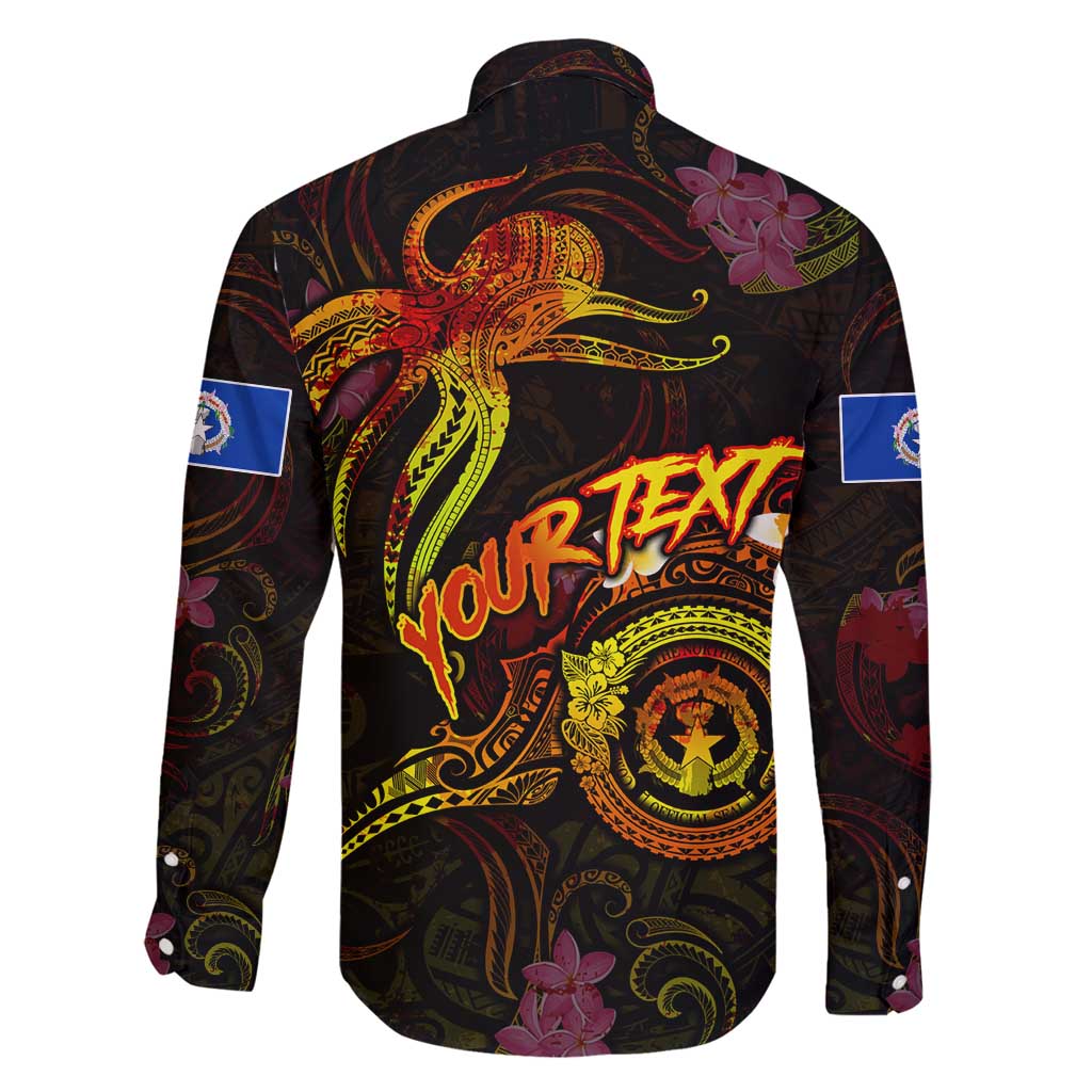 Northern Mariana Islands Family Matching Long Sleeve Bodycon Dress and Hawaiian Shirt Octopus Plumeria Polynesian Tattoo