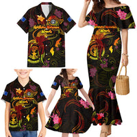 Northern Mariana Islands Family Matching Mermaid Dress and Hawaiian Shirt Octopus Plumeria Polynesian Tattoo
