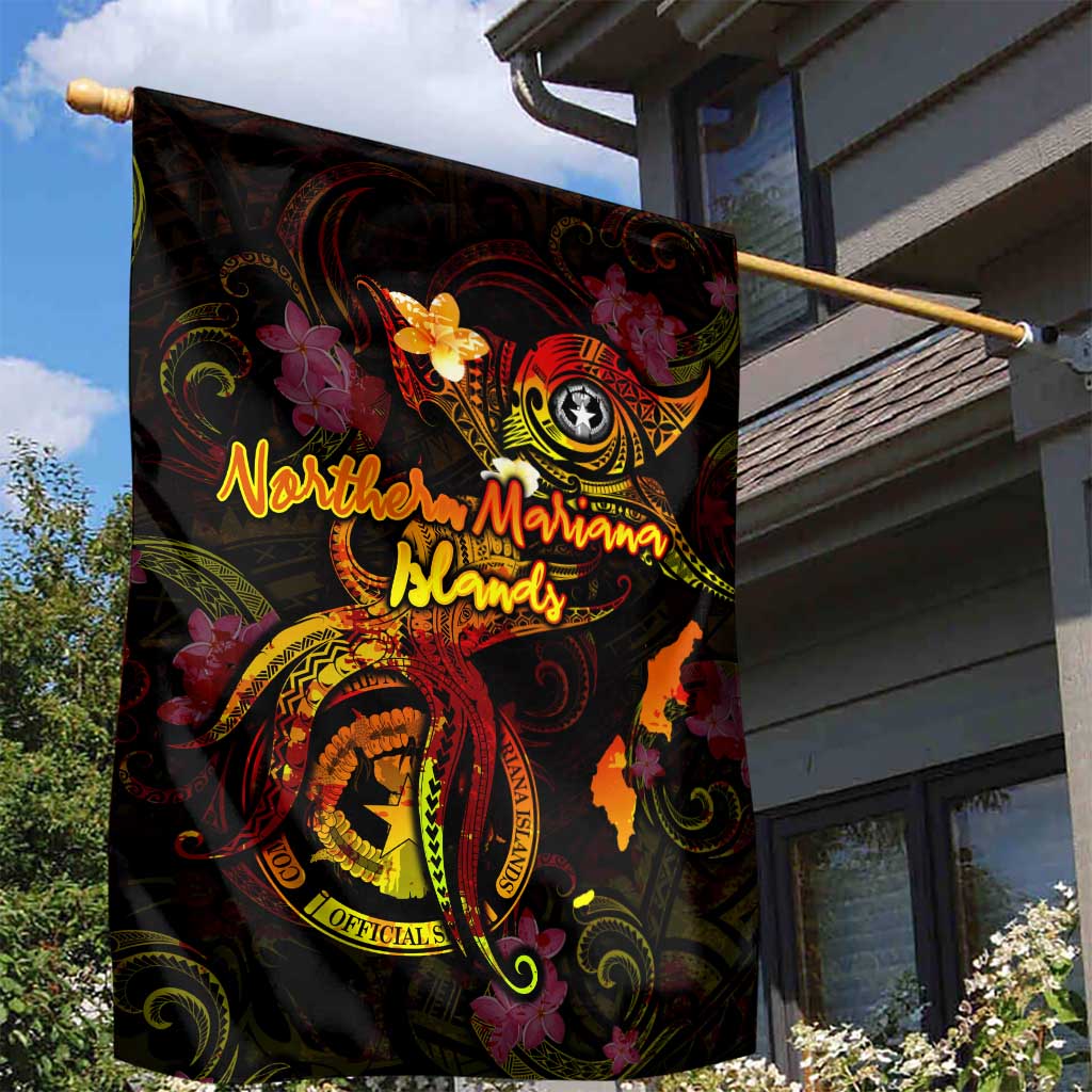Northern Mariana Islands Garden Flag Octopus Plumeria Polynesian Tattoo