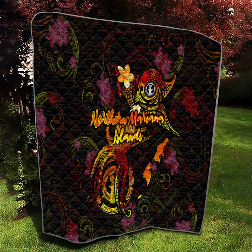 Northern Mariana Islands Quilt Octopus Plumeria Polynesian Tattoo