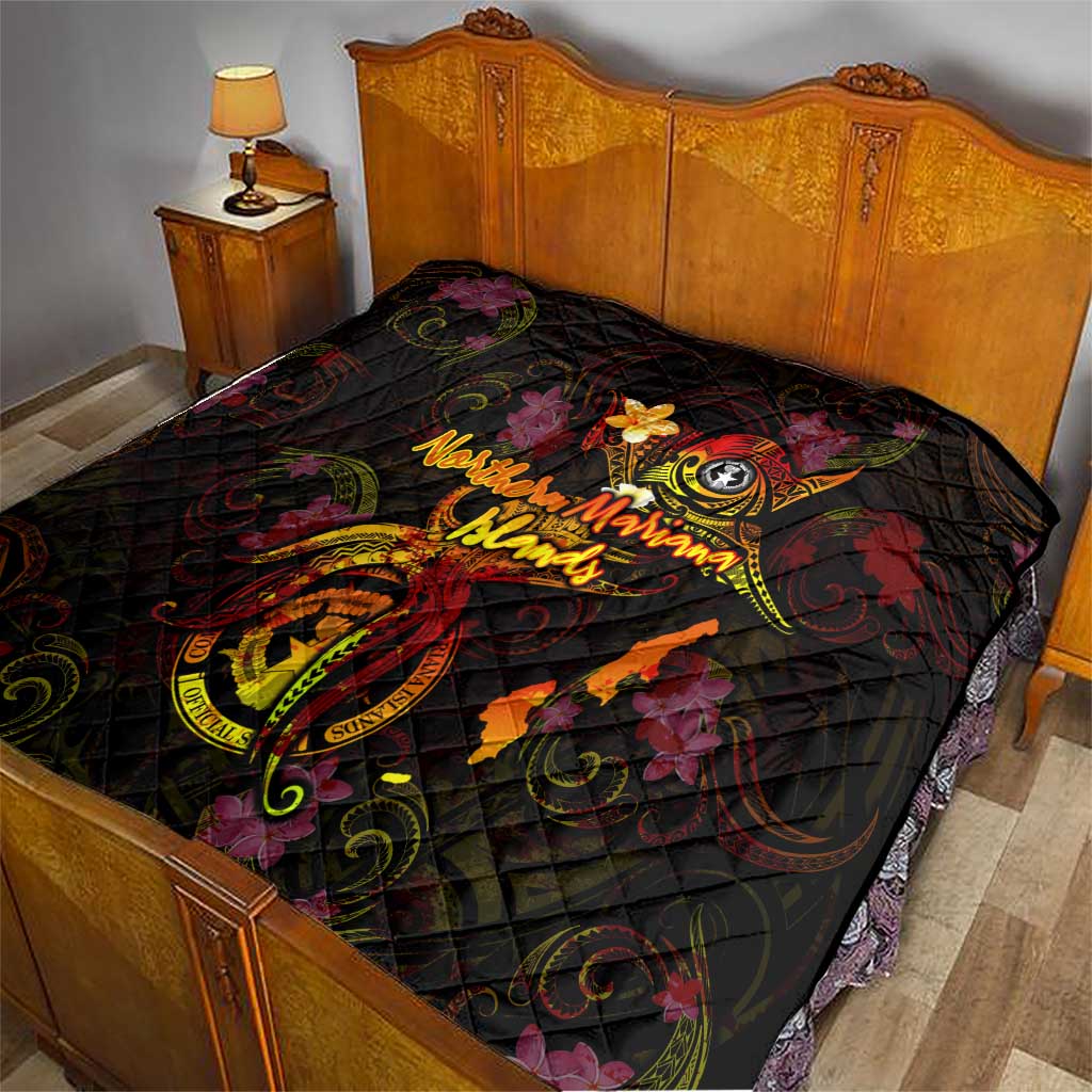 Northern Mariana Islands Quilt Octopus Plumeria Polynesian Tattoo