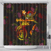 Northern Mariana Islands Shower Curtain Octopus Plumeria Polynesian Tattoo