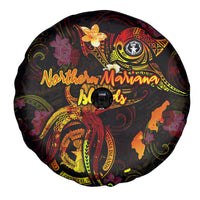 Northern Mariana Islands Spare Tire Cover Octopus Plumeria Polynesian Tattoo