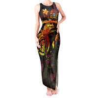 Northern Mariana Islands Tank Maxi Dress Octopus Plumeria Polynesian Tattoo