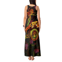 Northern Mariana Islands Tank Maxi Dress Octopus Plumeria Polynesian Tattoo