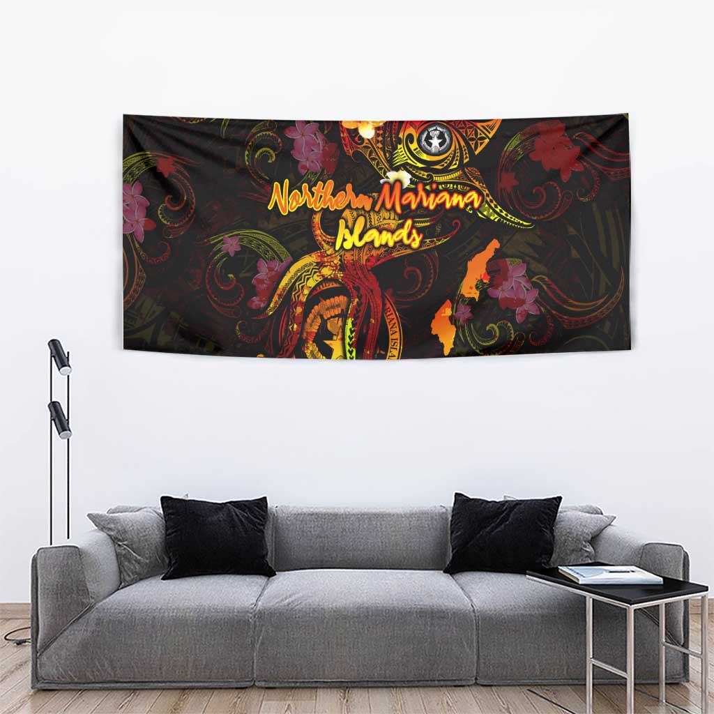 Northern Mariana Islands Tapestry Octopus Plumeria Polynesian Tattoo
