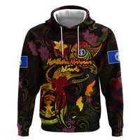 Northern Mariana Islands Zip Hoodie Octopus Plumeria Polynesian Tattoo