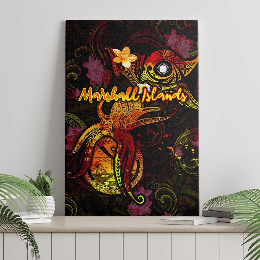 Marshall Islands Canvas Wall Art Octopus Plumeria Polynesian Tattoo