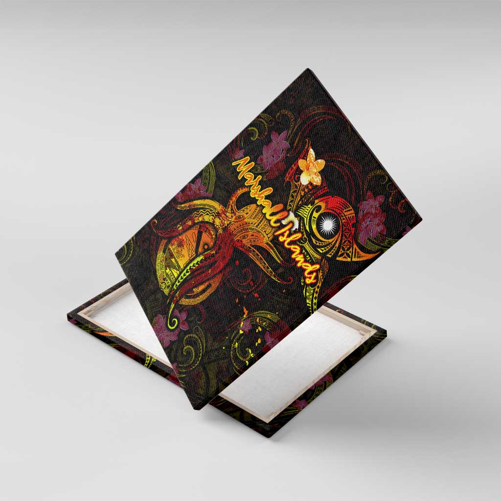 Marshall Islands Canvas Wall Art Octopus Plumeria Polynesian Tattoo