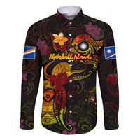 Marshall Islands Family Matching Off The Shoulder Long Sleeve Dress and Hawaiian Shirt Octopus Plumeria Polynesian Tattoo