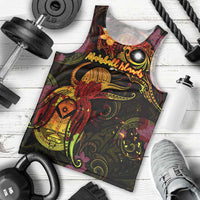 Marshall Islands Men Tank Top Octopus Plumeria Polynesian Tattoo