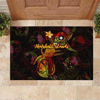 Marshall Islands Rubber Doormat Octopus Plumeria Polynesian Tattoo