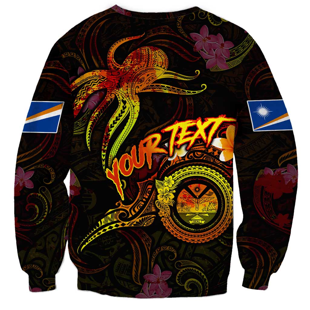 Marshall Islands Sweatshirt Octopus Plumeria Polynesian Tattoo