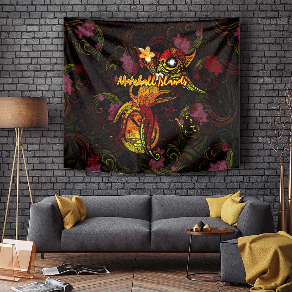 Marshall Islands Tapestry Octopus Plumeria Polynesian Tattoo