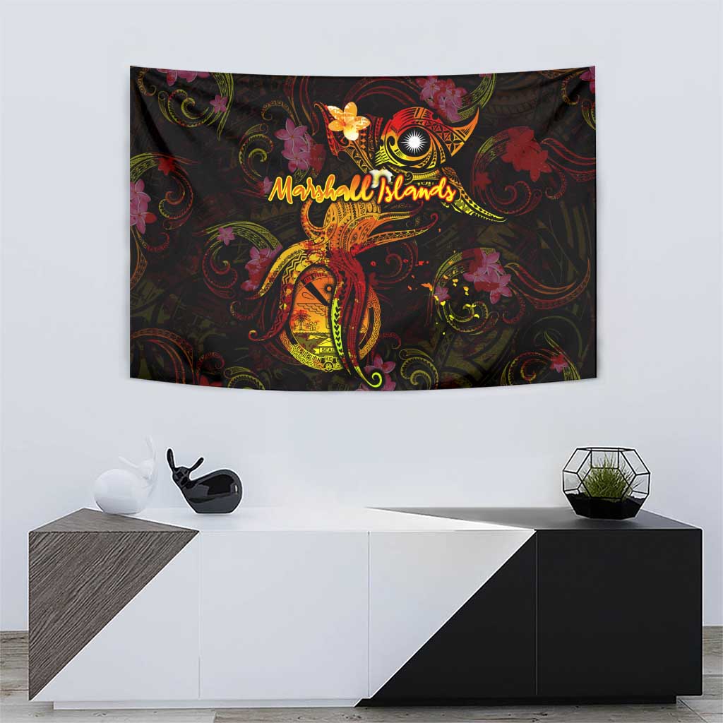 Marshall Islands Tapestry Octopus Plumeria Polynesian Tattoo