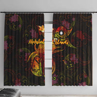 Marshall Islands Window Curtain Octopus Plumeria Polynesian Tattoo