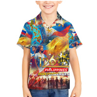Custom The Philippines 126th Independence Anniversary Family Matching Mermaid Dress and Hawaiian Shirt Art Style