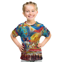 Custom The Philippines 126th Independence Anniversary Kid T Shirt Art Style DT02 Art - Polynesian Pride