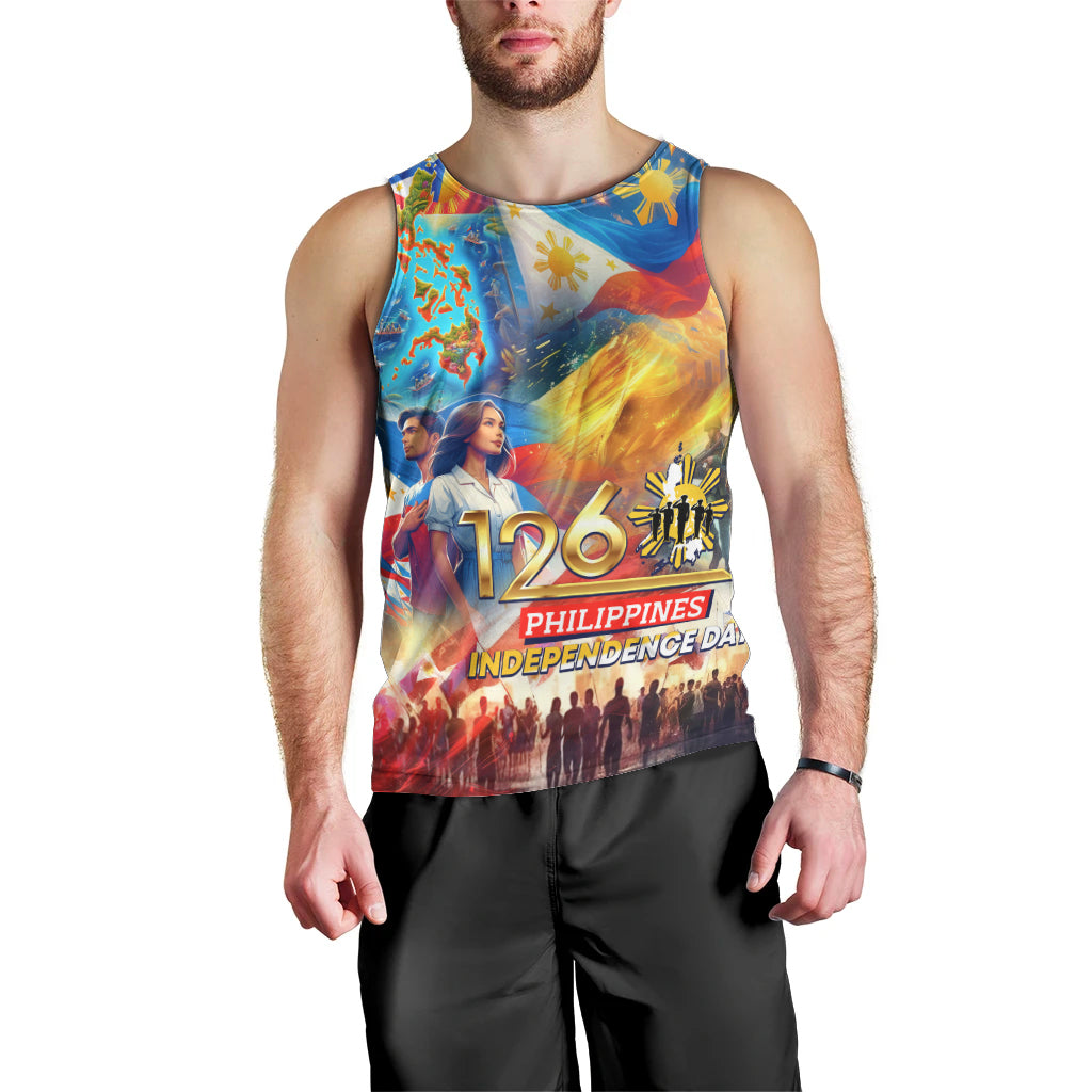 Custom The Philippines 126th Independence Anniversary Men Tank Top Art Style DT02 - Polynesian Pride